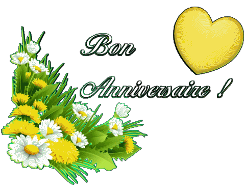 010 Sfondo trasparente Floral Bon Anniversaire Francese Messagi 
