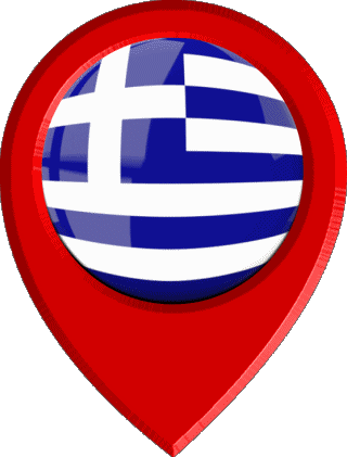 Marcador de ubicación Grecia Europa Banderas 
