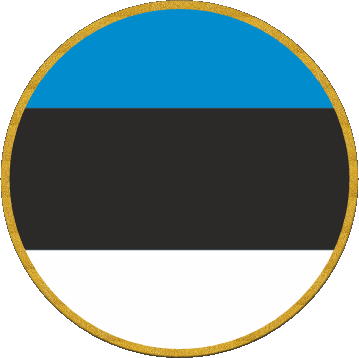 Round Estonia Europe Flags 