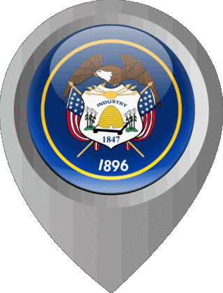 Location Pin Utah U.S.A - States America Flags 