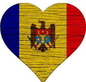 Heart Moldova Europe Flags 
