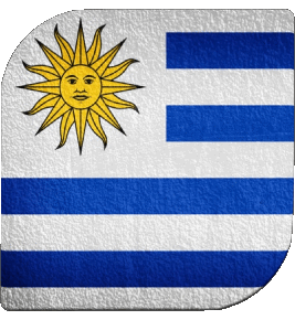 Square Uruguay America Flags 