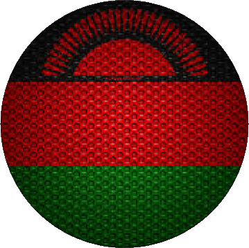 Round Malawi Africa Flags 