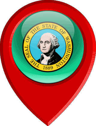 Standort-Pin Washington U.S.A - States Amerika Fahnen 