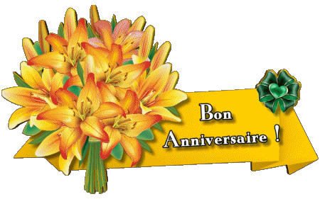 008 Sfondo trasparente Floral Bon Anniversaire Francese Messagi 