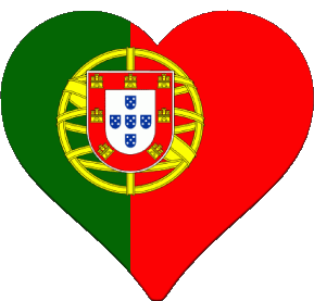 Coeur Portugal Europe Drapeaux 