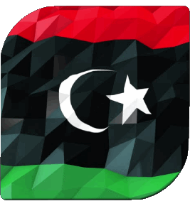 Square Libya Africa Flags 