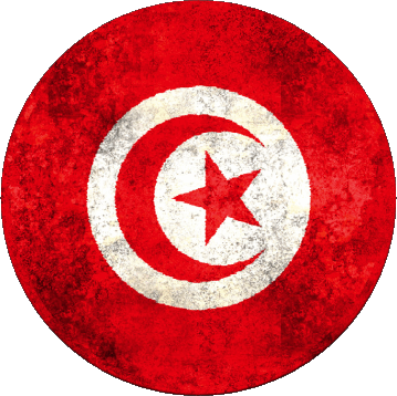 Rond Tunisie Afrique Drapeaux 