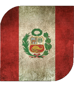 Square Peru America Flags 