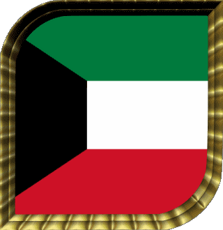 Quadrato Kuwait Asia Bandiere 