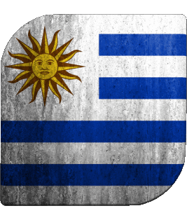 Square Uruguay America Flags 