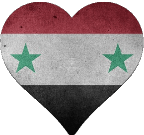 Corazón Siria Asia Banderas 