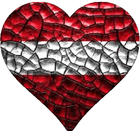 Heart Latvia Europe Flags 