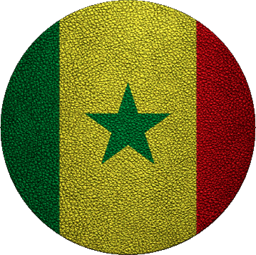 Round Senegal Africa Flags 