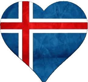 Heart Iceland Europe Flags 