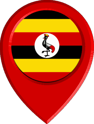 Location Pin Uganda Africa Flags 