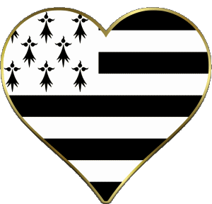 Cuore Bretagna Regioni Francia Bandiere 