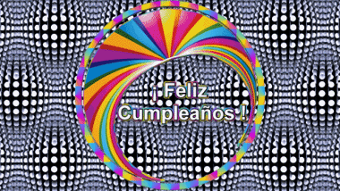 004 Fondo animado Abstracto - Geométrico Feliz Cumpleaños Español Mensajes 
