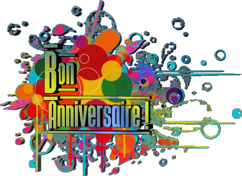 008 Fondo transparente Abstrait - Géométrique Bon Anniversaire Francés Mensajes 