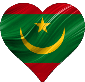 Heart Mauritania Africa Flags 