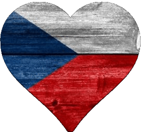 Coeur Tchéquie Europe Drapeaux 