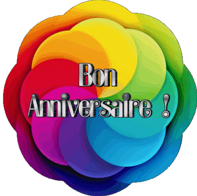 006 Fondo transparente Abstrait - Géométrique Bon Anniversaire Francés Mensajes 