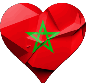 Coeur Maroc Afrique Drapeaux 