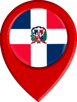 Epingle de Localisation République Dominicaine Amériques Drapeaux 