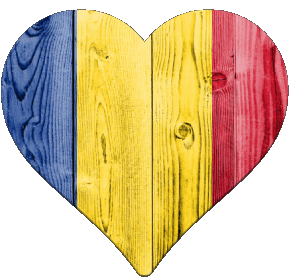 Coeur Roumanie Europe Drapeaux 