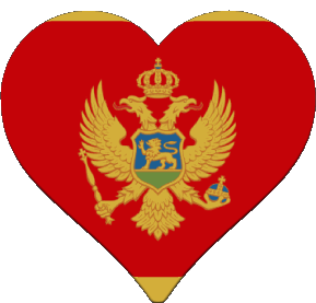 Coeur Monténégro Europe Drapeaux 