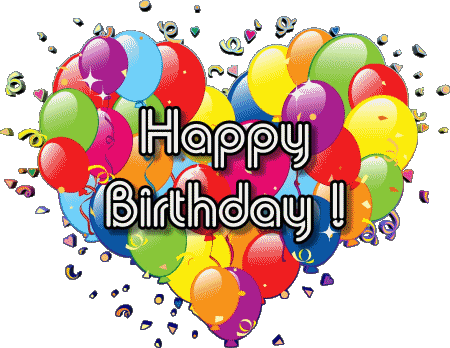 001 Balloons - Confetti Happy Birthday Inglés Mensajes 