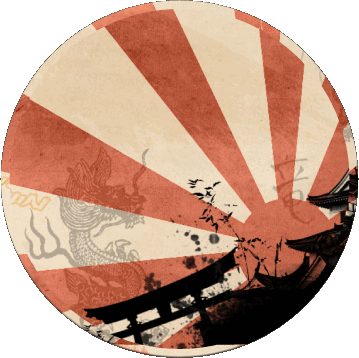 Runde Japan Asien Fahnen 