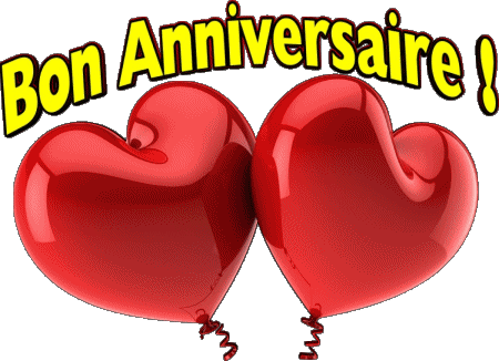 005 Ballons - Confetis Bon Anniversaire Französisch Nachrichten 