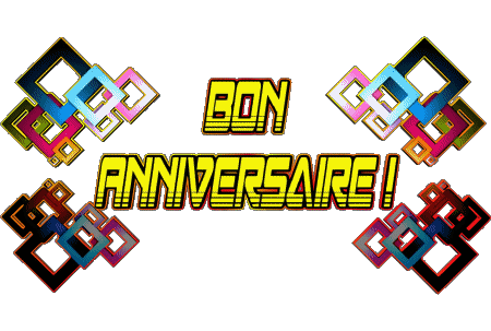 003 Transparenter Hintergrund Abstrait - Géométrique Bon Anniversaire Französisch Nachrichten 