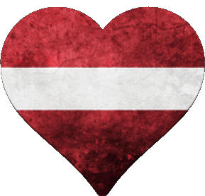 Heart Latvia Europe Flags 