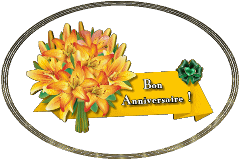 008 Fondo transparente Floral Bon Anniversaire Francés Mensajes 