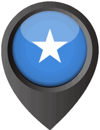 Standort-Pin Somalia Afrika Fahnen 