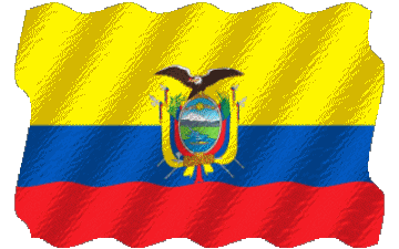 Waving Ecuador America Flags 