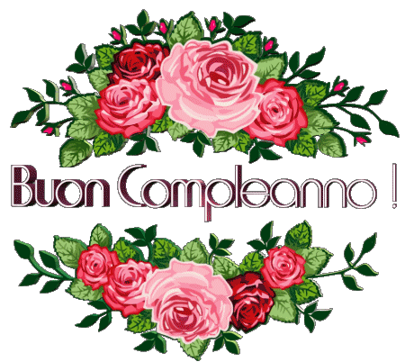 014 Sfondo trasparente Floreale Buon Compleanno Italiano Messagi 