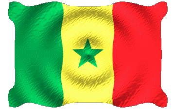 Waving Senegal Africa Flags 