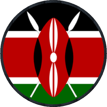 Round Kenya Africa Flags 