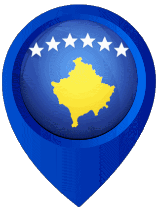 Standort-Pin Kosovo Europa Fahnen 