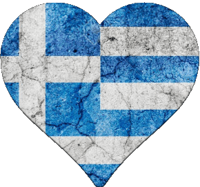 Cuore Grecia Europa Bandiere 