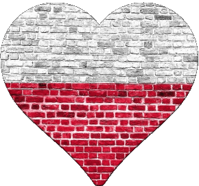 Cuore Polonia Europa Bandiere 