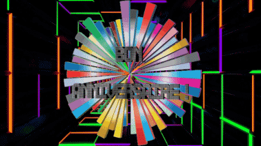 001 Animated Background Abstrait - Géométrique Bon Anniversaire French Messages 