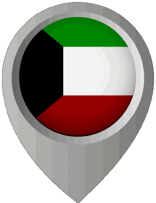 Standort-Pin Kuwait Asien Fahnen 