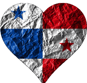 Herz Panama Amerika Fahnen 