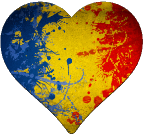 Coeur Roumanie Europe Drapeaux 