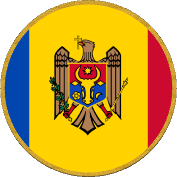 Round Moldova Europe Flags 
