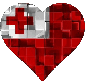 Coeur Tonga Océanie Drapeaux 